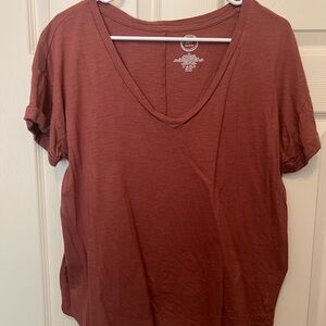 Maurices Brown and Orange Cuffed Sleeve T-Shirt